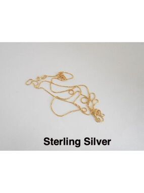 Gold over SS 20" Thin Square Rope Necklace
